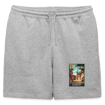 Vivez le magnifique Nuremberg historique en Allemagne - Short de survêtement homme premium - gris chiné - Devant - AI Model Male 178 light (178cm)