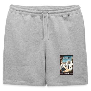 Découvrez l’Alberobello méditerranéen en Italie - Short de survêtement homme premium - gris chiné - Devant - AI Model Male 178 light (178cm)
