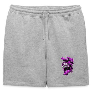 Fresh Wizard - Mens' Premium Organic Sweatshorts - heather grey - Front - AI Model Male 178 light (178cm)