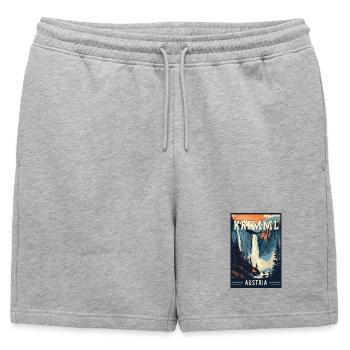 Découvrez la majestueuse cascade de Krimml en Autriche - Short de survêtement homme premium - gris chiné - Devant - AI Model Male 178 light (178cm)