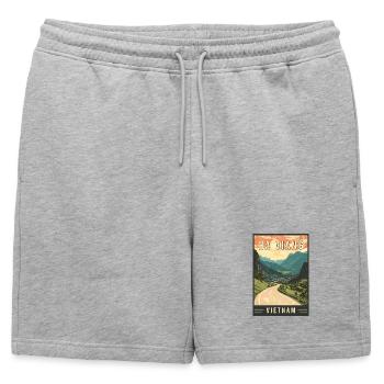 Découvrez les paysages de Ha Giang au Vietnam - Short de survêtement homme premium - gris chiné - Devant - AI Model Male 178 light (178cm)