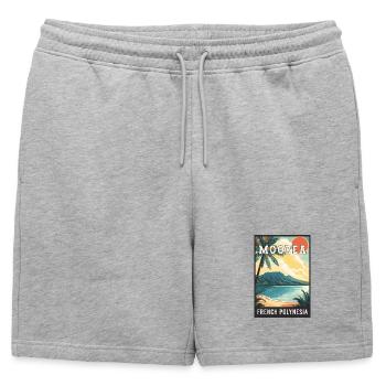 Découvrez les Moorea tropicales en Polynésie française - Short de survêtement homme premium - gris chiné - Devant - AI Model Male 178 light (178cm)