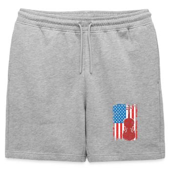 Violoniste patriote américain - Short de survêtement homme premium - gris chiné - Devant - AI Model Male 178 light (178cm)