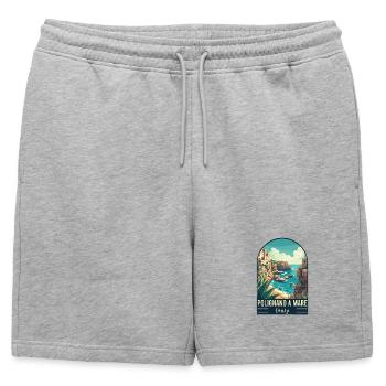 Explore Coastal Splendor Polignano a Mare in Italy - Mens' Premium Organic Sweatshorts - heather grey - Front - AI Model Male 178 light (178cm)