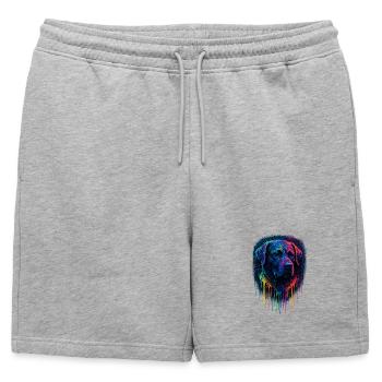 Labrador Pop Art Neon Color Splatter Chien Design - Short de survêtement homme premium - gris chiné - Devant - AI Model Male 178 light (178cm)