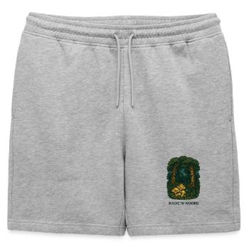 La magie dans la forêt avec des champignons - Short de survêtement homme premium - gris chiné - Devant - AI Model Male 178 light (178cm)