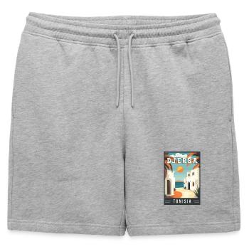 Découvrez la Djerba méditerranéenne en Tunisie - Short de survêtement homme premium - gris chiné - Devant - AI Model Male 178 light (178cm)