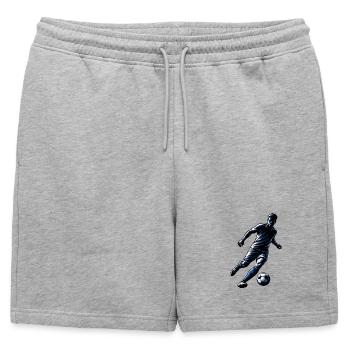 Soccer Player Silhouette Sporty Dynamic - Mens' Premium Organic Sweatshorts - heather grey - Front - AI Model Male 178 light (178cm)