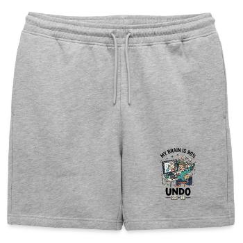 Designer Ctrl Z Panic Humour - Short de survêtement homme premium - gris chiné - Devant - AI Model Male 178 light (178cm)