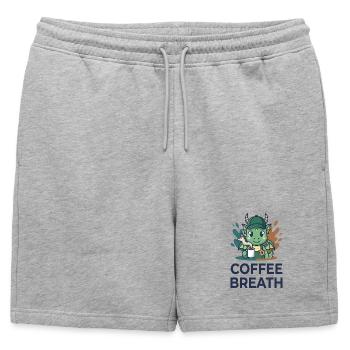 Art de tasse de café Breath Dog Dragon Cute Barista - Short de survêtement homme premium - gris chiné - Devant - AI Model Male 178 light (178cm)
