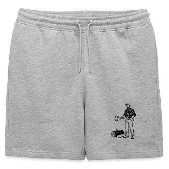 Bûcheron - Short de survêtement homme premium - gris chiné - Devant - AI Model Male 178 light (178cm)