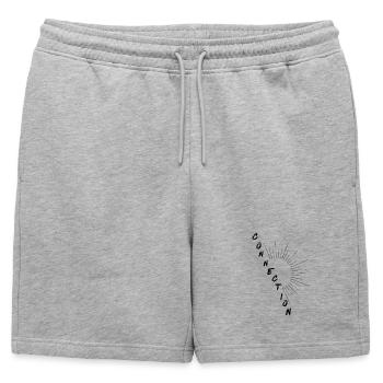 CONNEXION – Votre Éclat dans l’Univers - Short de survêtement homme premium - gris chiné - Devant - AI Model Male 178 light (178cm)