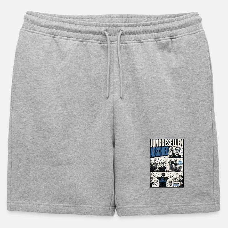 Junggesellenabschied Comic - Männer Premium Organic Sweatshorts - Grau meliert