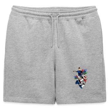 Francie - France - Drapeaux - Short de survêtement homme premium - gris chiné - Devant - AI Model Male 178 light (178cm)