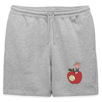 Vers de ferme sur le verger de pommiers - Short de survêtement homme premium - gris chiné - Devant - AI Model Male 178 light (178cm)