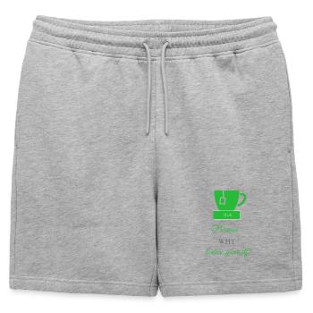 TEA-RIFFIC (Green + Grey) - Mens' Premium Organic Sweatshorts - heather grey - Front - AI Model Male 178 light (178cm)