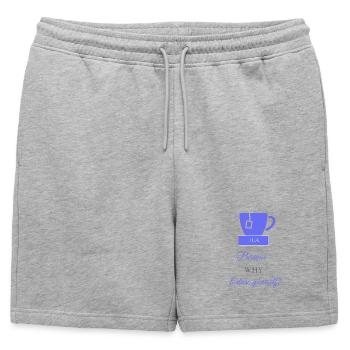 TEA-RIFFIC (Violet + Grey) - Mens' Premium Organic Sweatshorts - heather grey - Front - AI Model Male 178 light (178cm)