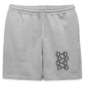 Entraînement avec haltères Icon Weights - Short de survêtement homme premium - gris chiné - Devant - AI Model Male 178 light (178cm)