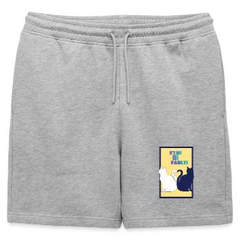 Ce n’est pas notre faute ! (Queue de Cœur de Chat) - Short de survêtement homme premium - gris chiné - Devant - AI Model Male 178 light (178cm)