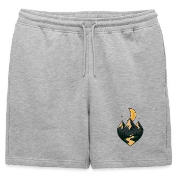 Moonlit Mountain Path - Mens' Premium Organic Sweatshorts - heather grey - Front - AI Model Male 178 light (178cm)