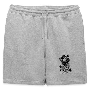 CIRCLES - Short de survêtement homme premium - gris chiné - Devant - AI Model Male 178 light (178cm)