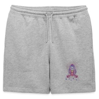 Boho Yoga Style Fille Happy Mind Happy Life - Short de survêtement homme premium - gris chiné - Devant - AI Model Male 178 light (178cm)
