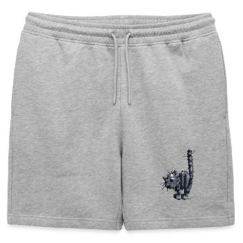 Mignon Chaton - Short de survêtement homme premium - gris chiné - Devant - AI Model Male 178 light (178cm)
