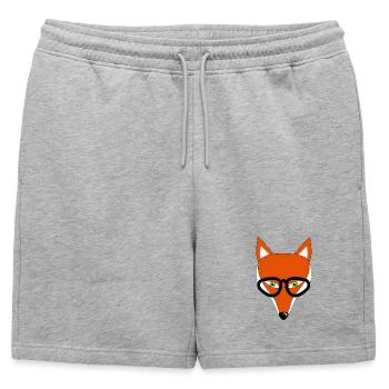 fuchs mit brille geschenk - Männer Premium Organic Sweatshorts - Grau meliert - Vorne - AI Model Male 178 light (178cm)
