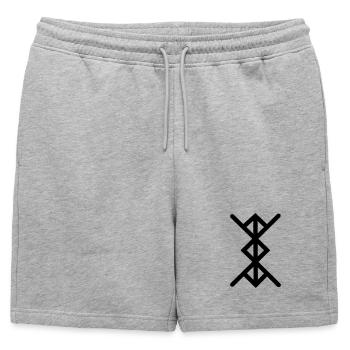 Aimer femme pour femme dans les runes vikings - Short de survêtement homme premium - gris chiné - Devant - AI Model Male 178 light (178cm)