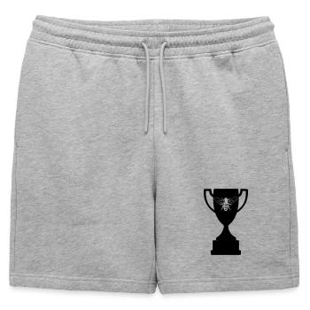 Cup with cut-out bee - Mens' Premium Organic Sweatshorts - heather grey - Front - AI Model Male 178 light (178cm)