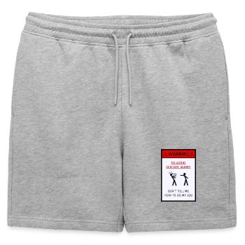 Don't tell me how to do my job - Mens' Premium Organic Sweatshorts - heather grey - Front - AI Model Male 178 light (178cm)