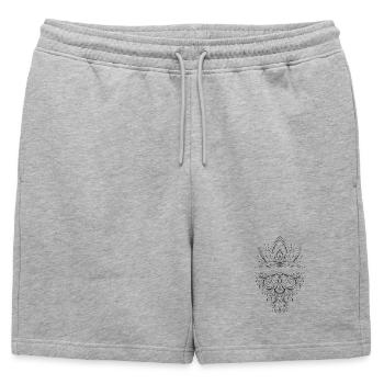 Fleur de lotus mandala ornemental décoratif orient - Short de survêtement homme premium - gris chiné - Devant - AI Model Male 178 light (178cm)