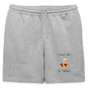 Je ne mange pas mes amis - Short de survêtement homme premium - gris chiné - Devant - AI Model Male 178 light (178cm)