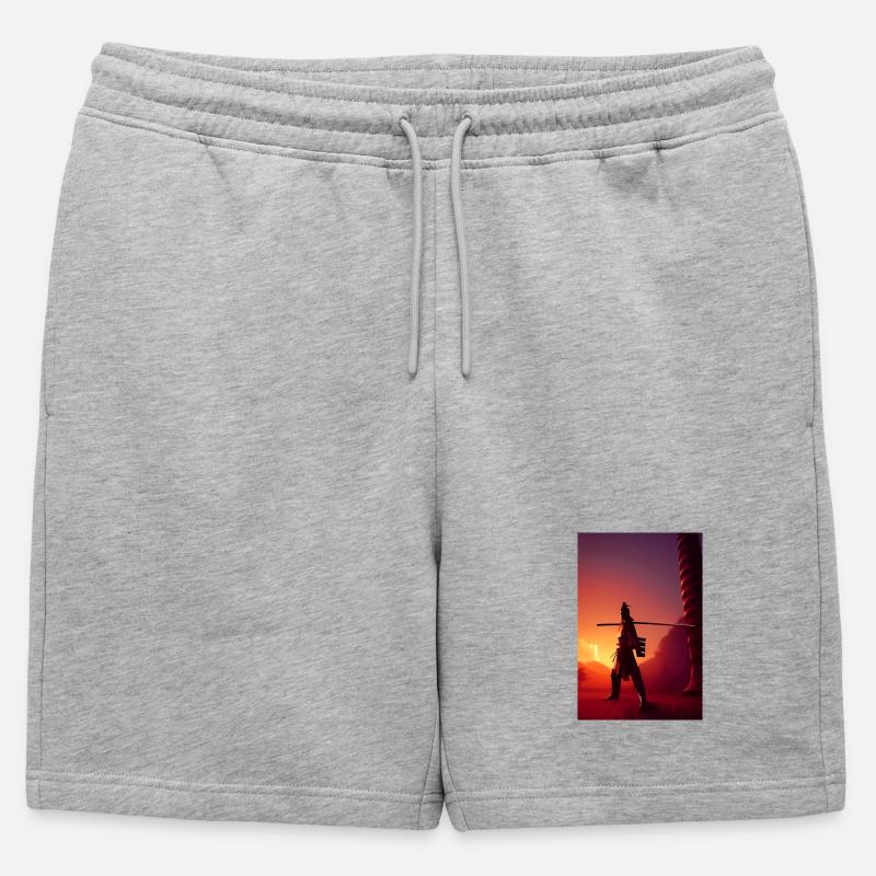 Samurai 2 - Männer Premium Organic Sweatshorts - Grau meliert