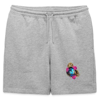 Beau design steampunk avec hippocampes - Short de survêtement homme premium - gris chiné - Devant - AI Model Male 178 light (178cm)