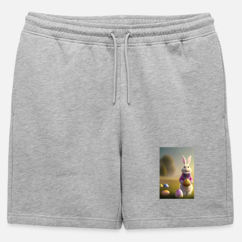 Easter Bunny with Easter Eggs - Mens' Premium Organic Sweatshorts - heather grey