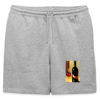 Buveurs de vin - Short de survêtement homme premium - gris chiné - Devant - AI Model Male 178 light (178cm)