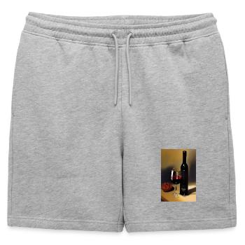 Buveurs de vin - Short de survêtement homme premium - gris chiné - Devant - AI Model Male 178 light (178cm)