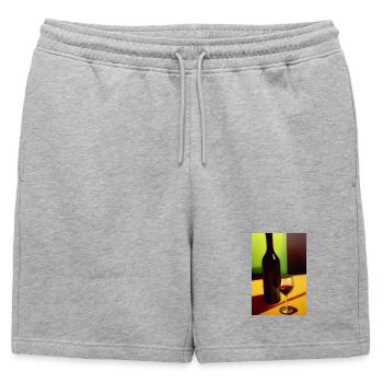 Buveurs de vin - Short de survêtement homme premium - gris chiné - Devant - AI Model Male 178 light (178cm)