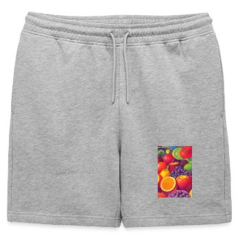 Fruit - Mens' Premium Organic Sweatshorts - heather grey - Front - AI Model Male 178 light (178cm)