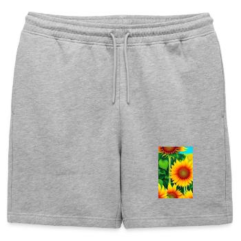 Tournesols - Short de survêtement homme premium - gris chiné - Devant - AI Model Male 178 light (178cm)