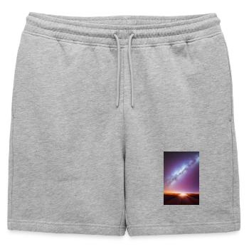 Espace et planètes - Short de survêtement homme premium - gris chiné - Devant - AI Model Male 178 light (178cm)