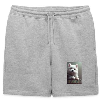 Chien - Short de survêtement homme premium - gris chiné - Devant - AI Model Male 178 light (178cm)