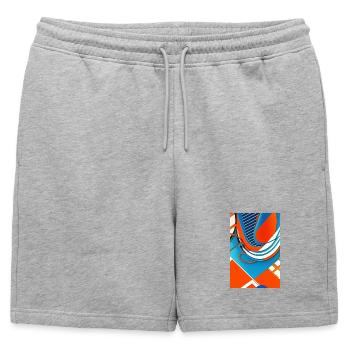 Art abstrait - Short de survêtement homme premium - gris chiné - Devant - AI Model Male 178 light (178cm)