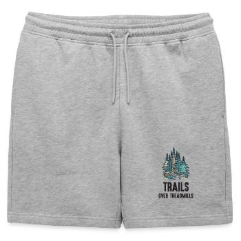 Trail Running - Sentiers sur tapis roulants - Short de survêtement homme premium - gris chiné - Devant - AI Model Male 178 light (178cm)