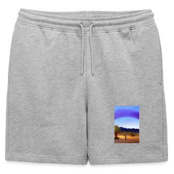 Désert d’Arabie - Short de survêtement homme premium - gris chiné - Devant - AI Model Male 178 light (178cm)
