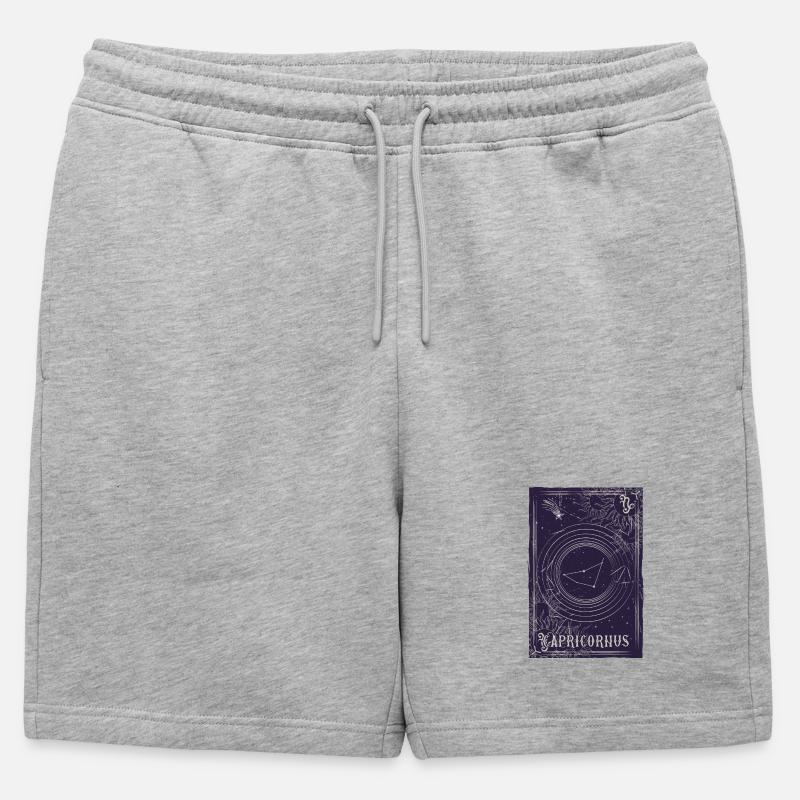 Steinbock Sternbild Ring - Männer Premium Organic Sweatshorts - Grau meliert