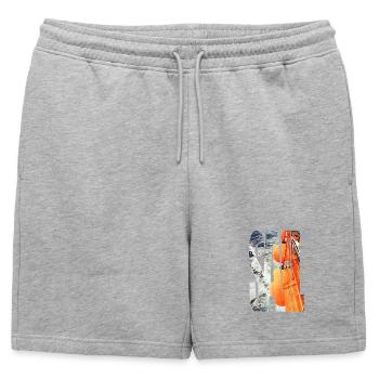 Naviguer sur les flots - Short de survêtement homme premium - gris chiné - Devant - AI Model Male 178 light (178cm)