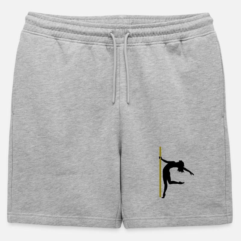 Die Silhouette einer Poledancerin - Männer Premium Organic Sweatshorts - Grau meliert