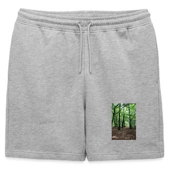 Forest Tree Trees Walk Nature Forester Poster - Short de survêtement homme premium - gris chiné - Devant - AI Model Male 178 light (178cm)